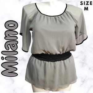 Milano Women's Grey & Black Shirt Size Medium